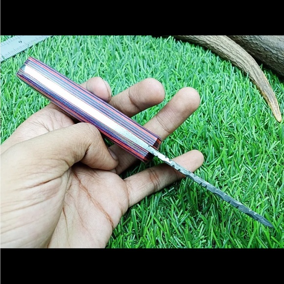 Damascus knife with wooden handle NWOT - Picture 6 of 7